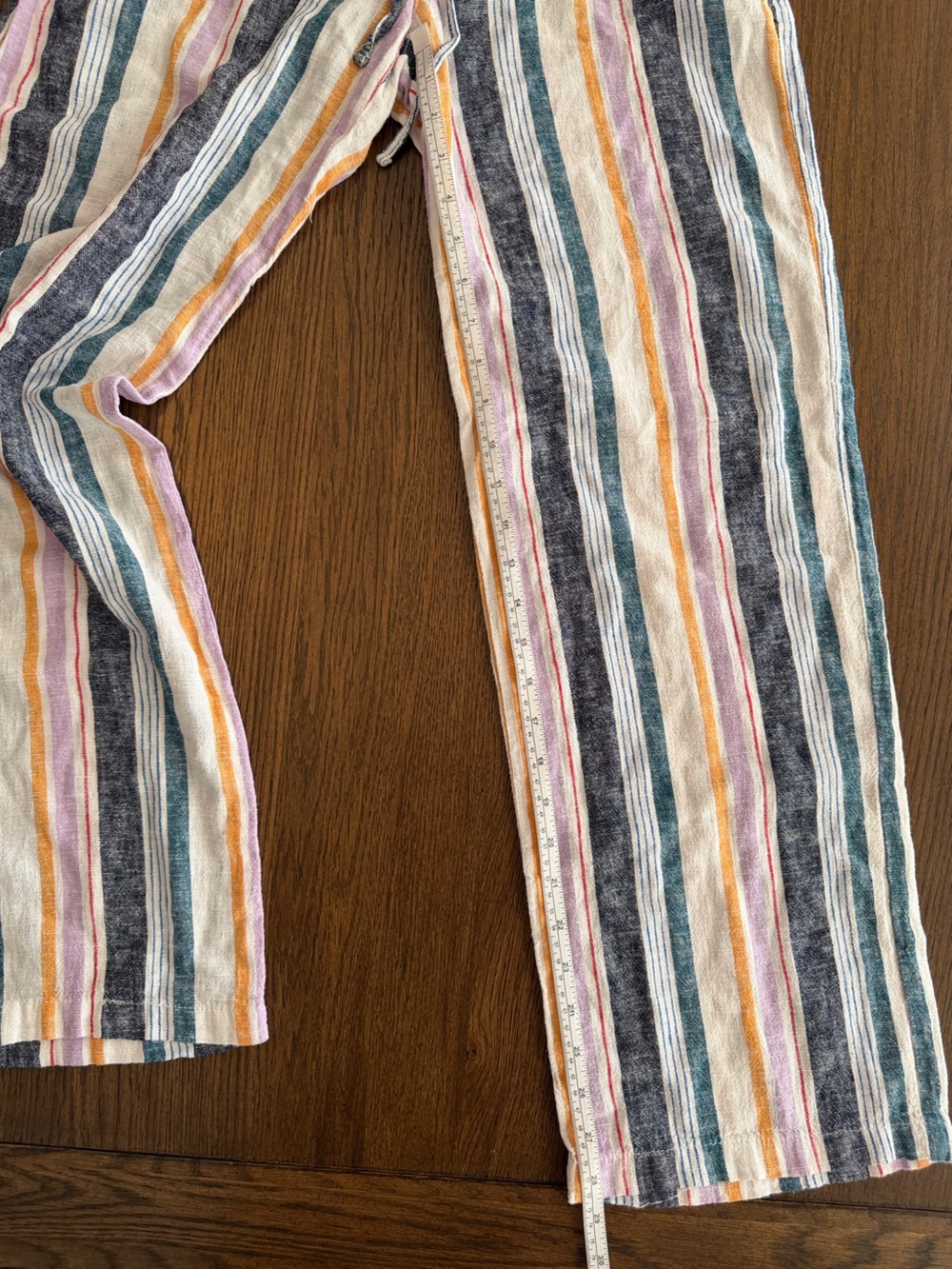 NWT Old Navy High-Waisted Linen-Blend Multi-Stripe Colored Wide-Leg Pants - Picture 5 of 5